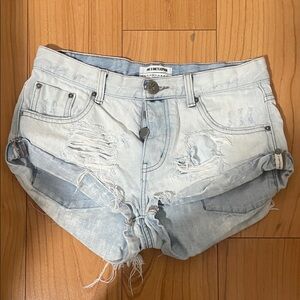 One Teaspoon Light Blue Jean Shorts size 26